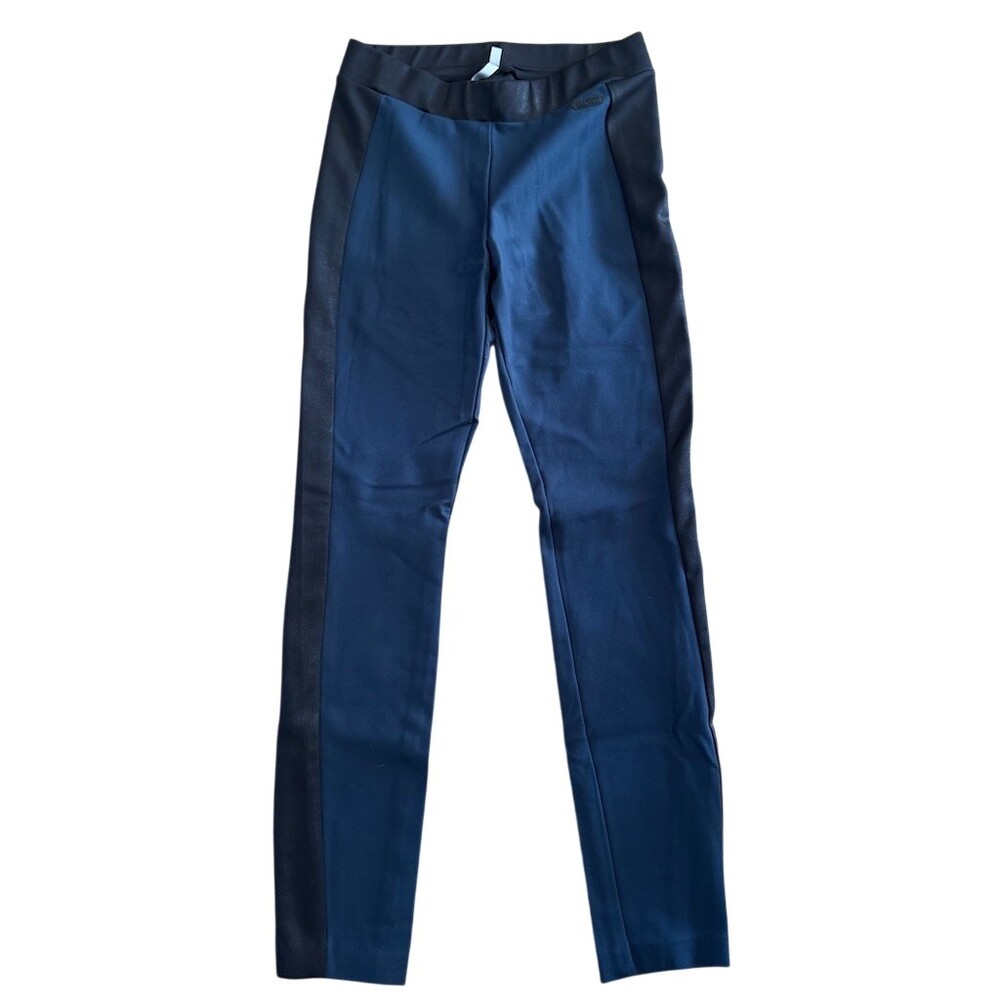 Cop.Copine Leggings Size 36 Small Tall Blue Black Colorblock